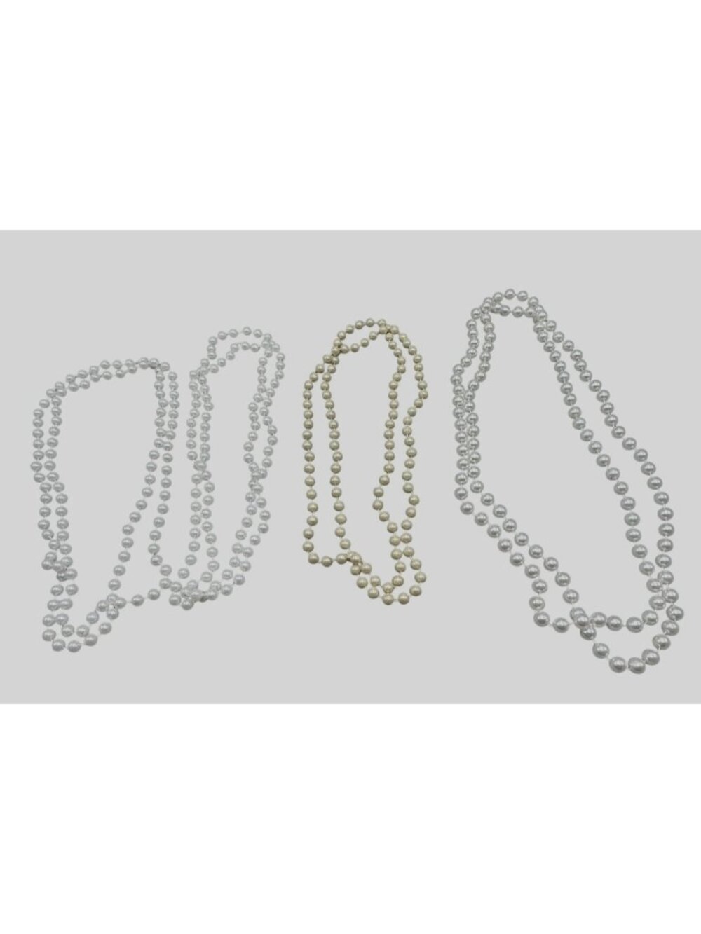 lot of 4 costume beaded foe pearl necklace strains white ivory long READ